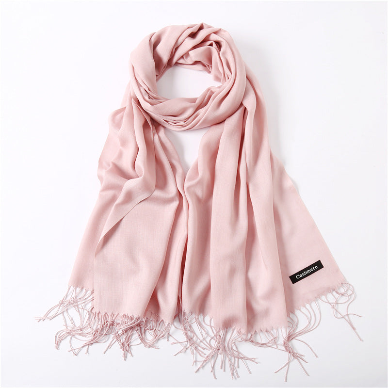 Classic Solid Color Cashmere Scarf