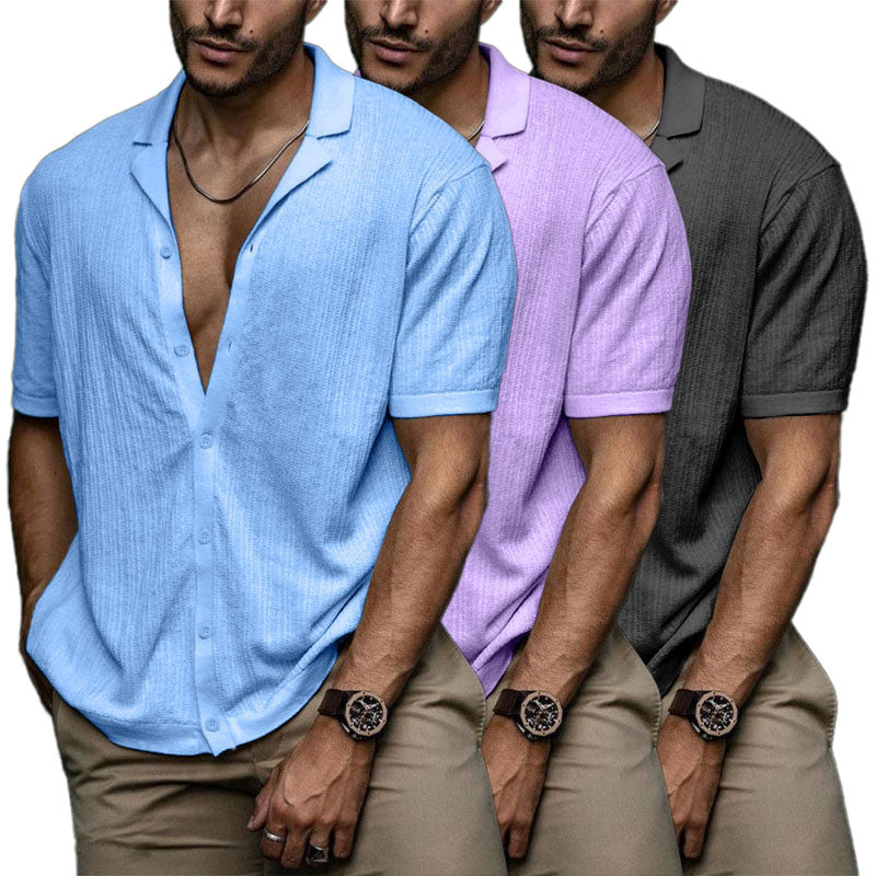 Men's Retro Casual Solid Color Top