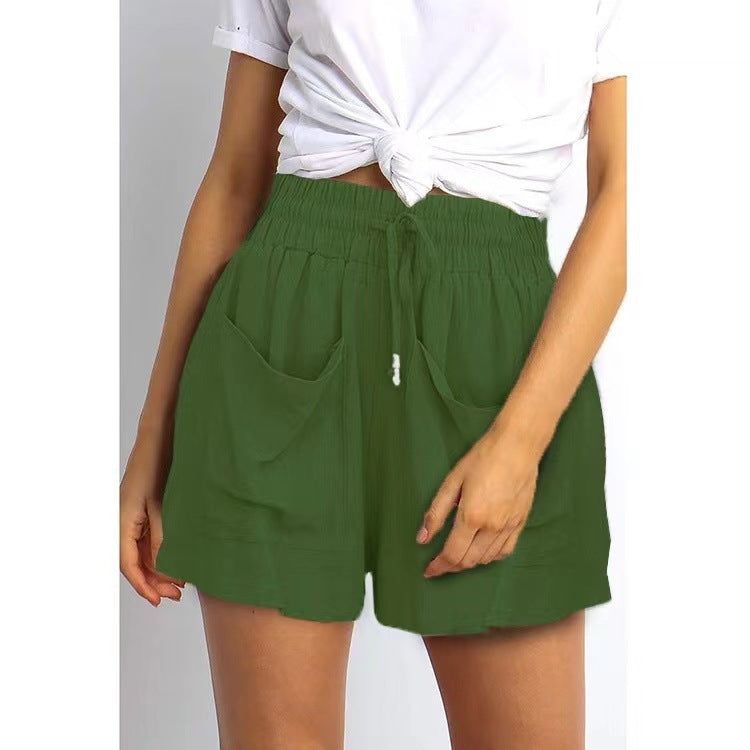 Casual loose lace-up shorts