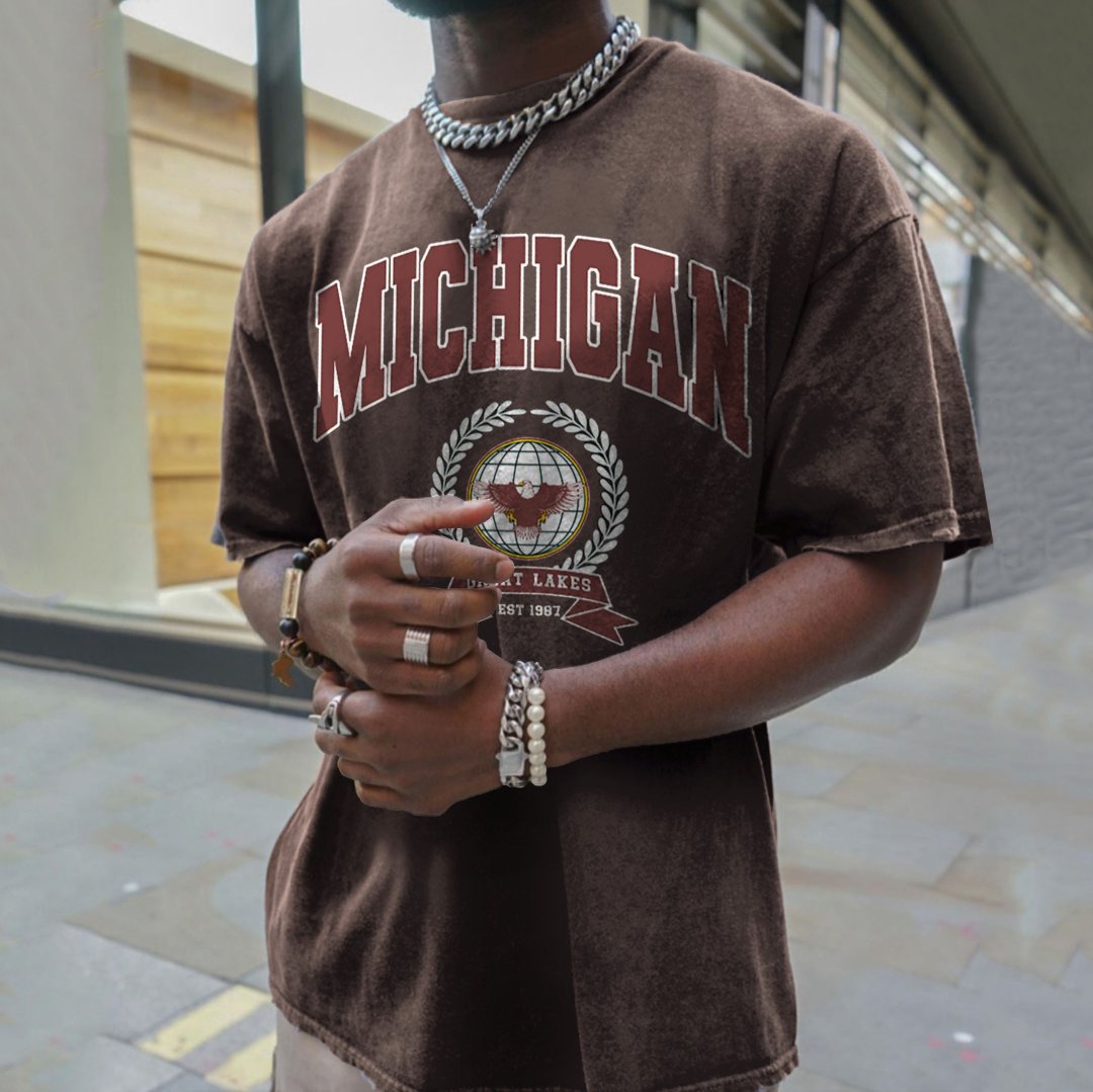 Retro Oversized MICHIGAN Men&