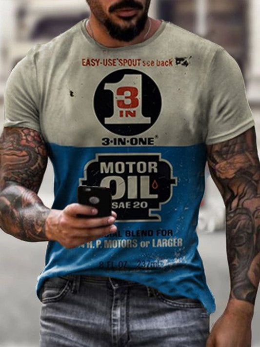 Men's Motor Oil Printed T-Shirt - DUVAL