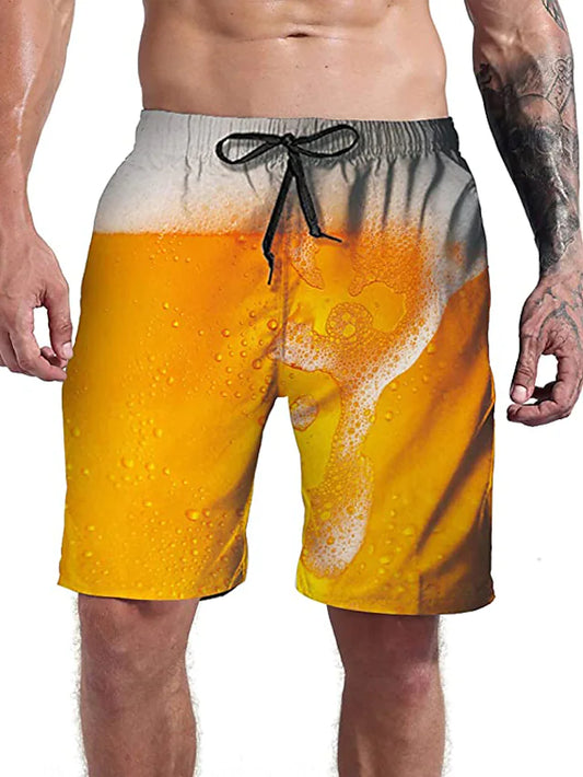Men's Everyday Sports Casual Drawstring Holiday 3D Shorts