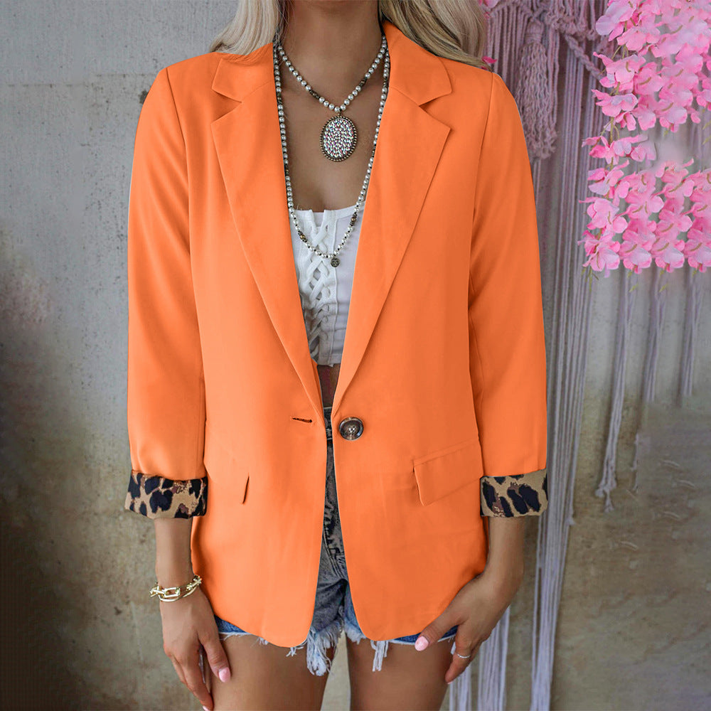 Fashion Leopard Print Cardigan Casual Blazer