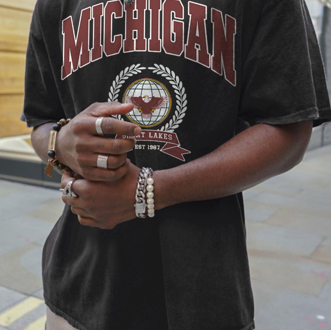 Retro Oversized MICHIGAN Men&