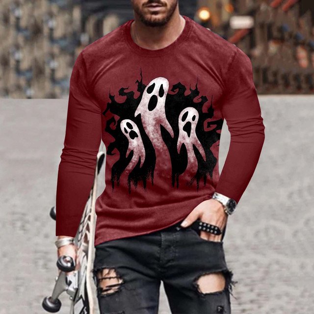Men's Stylish Casual Halloween Long-Sleeved T-Shirt
