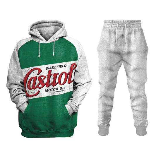 Retro Oil Printing Casual Sweatshirt Set - DUVAL