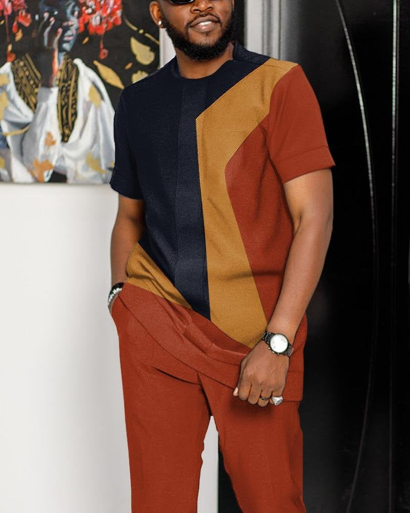 Casual Colorblock Walking Suit-037 - DUVAL