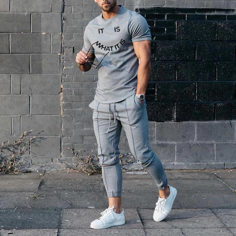 It Is What It Is Grey City Tracksuit Men's Casual Luxury Sets