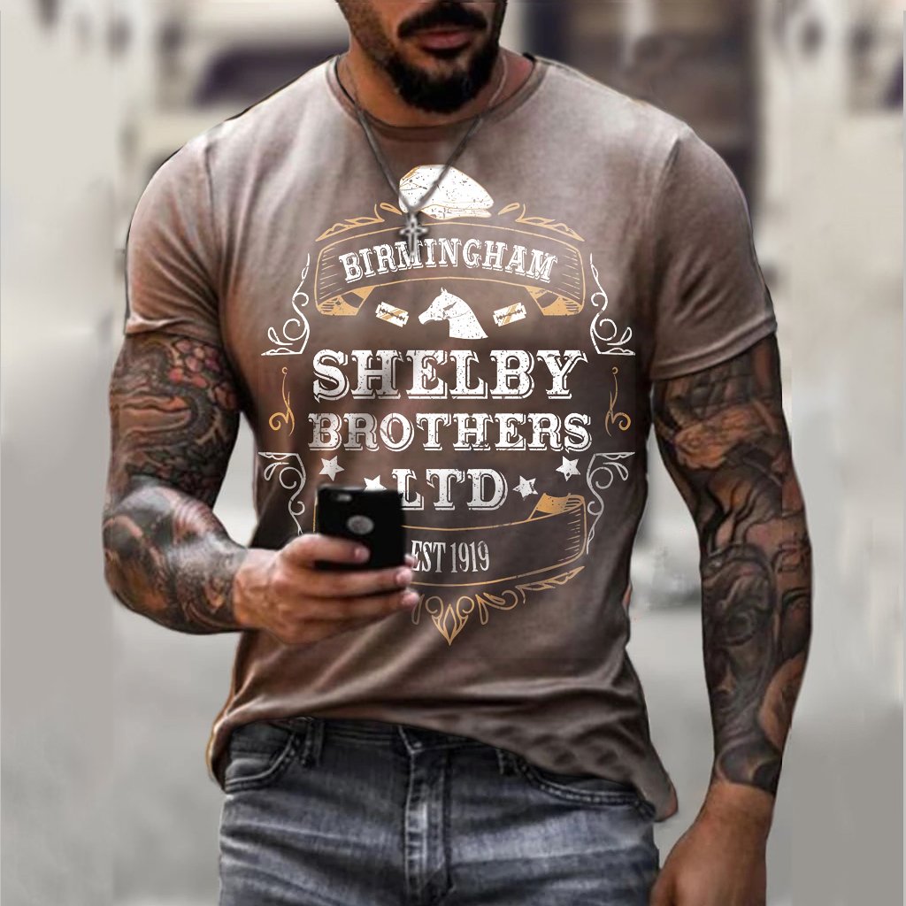 Men's Fashion Printed Short-sleeved T-shirt