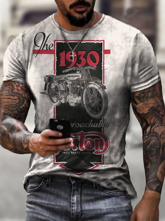 1930 Motorcycle retro outdoor motorcycle men's T-shirt
