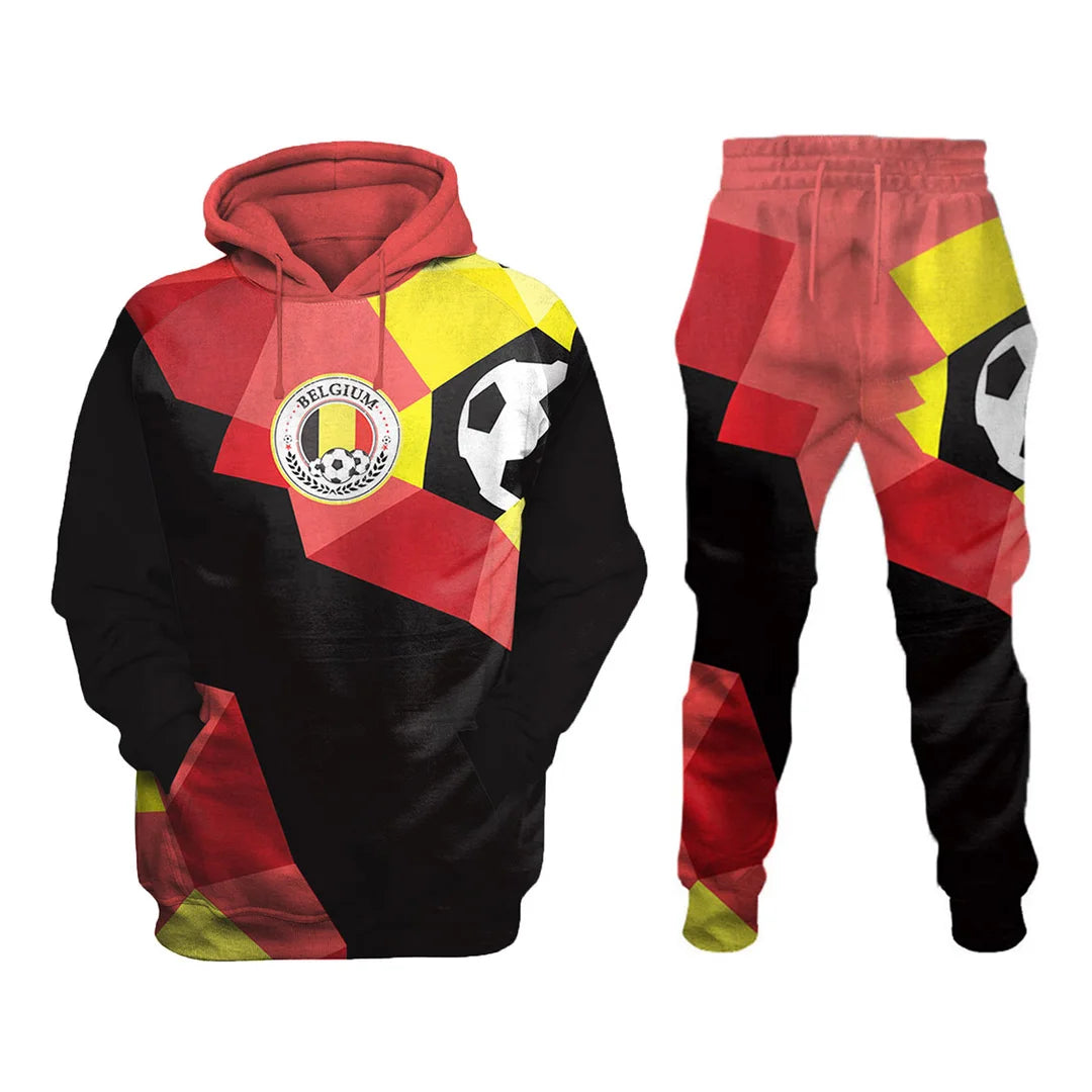 Belgium National Football Team Printed Sweatshirt Set - DUVAL