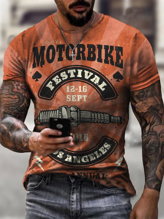 MOTORBIKE Vintage Print Men's T-Shirt - DUVAL