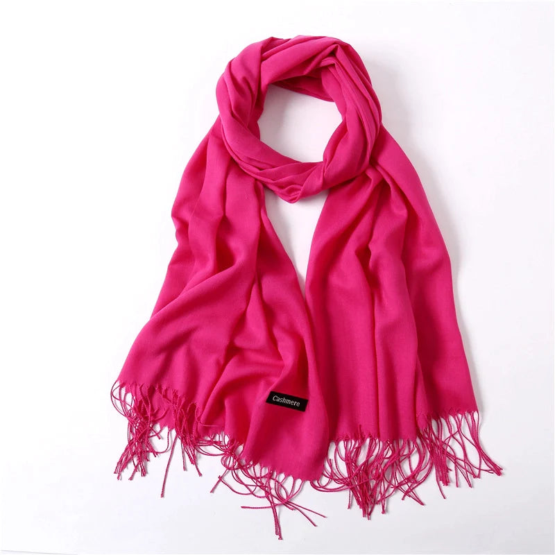 Classic Solid Color Cashmere Scarf