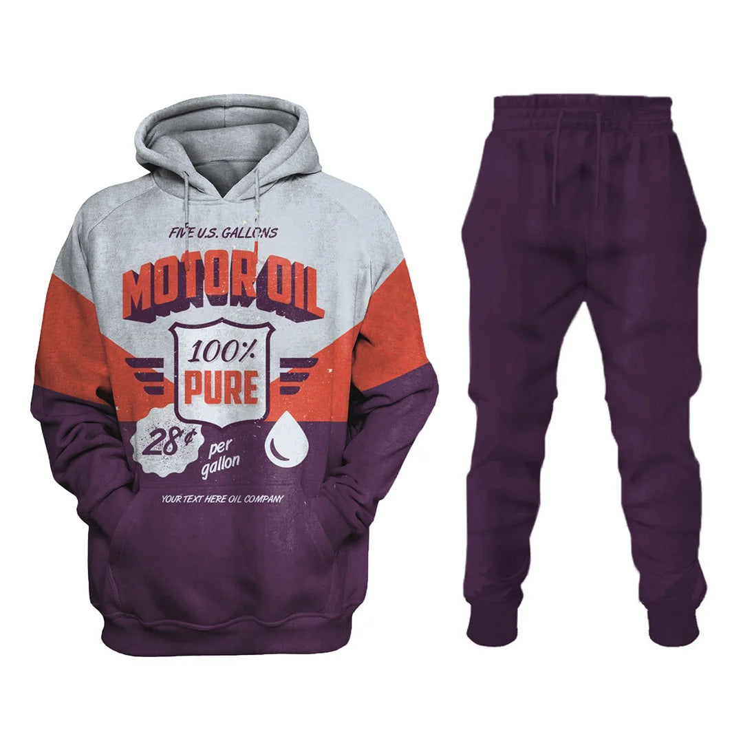 Retro Casual Print Sweatshirt Set - DUVAL