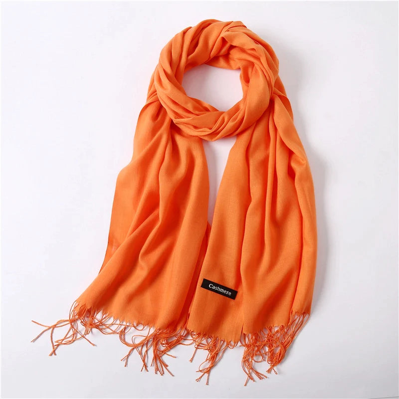 Classic Solid Color Cashmere Scarf