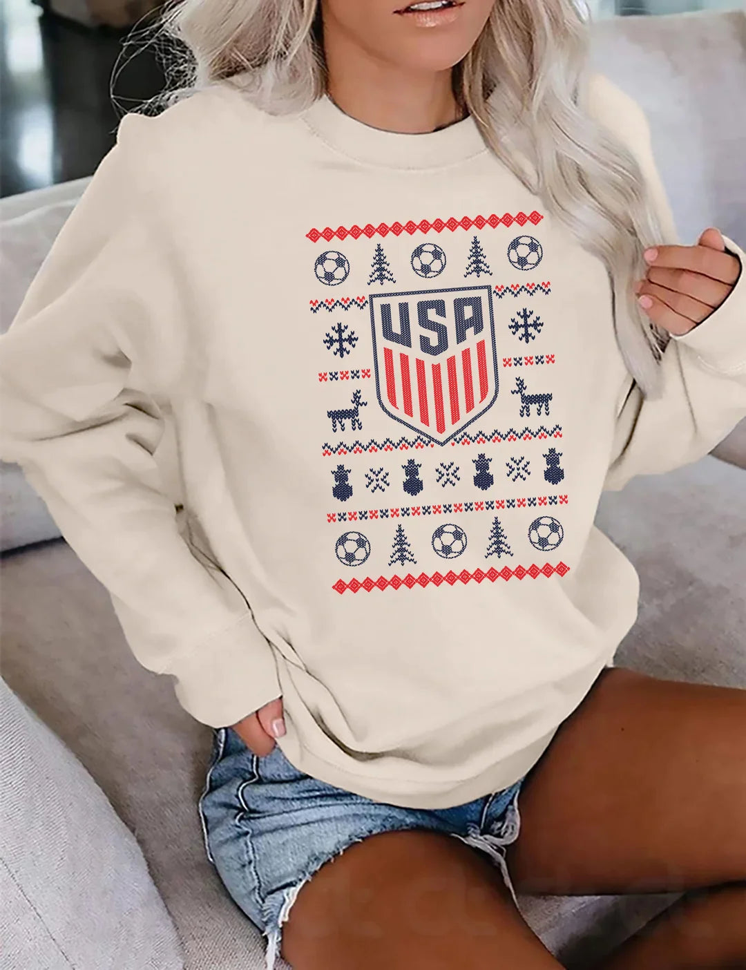 Sweat-shirt de Noël de la Coupe du monde des États-Unis 