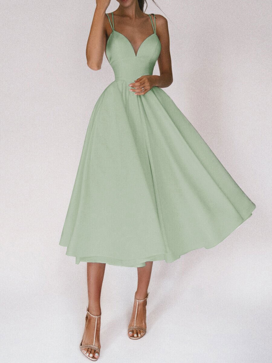 Elegant Strappy Swing Midi Dress