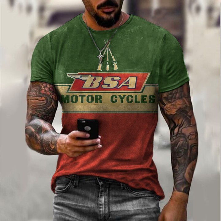 Retro contrast print short-sleeved T-shirt - DUVAL