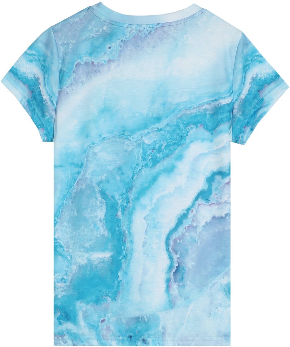 Ocean Dream Blue Marble Print Top - DUVAL