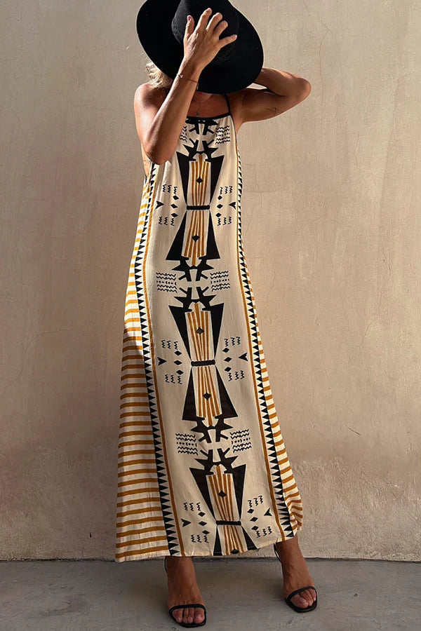 Take A Trip Ethnic Prints A-line Slip Dress