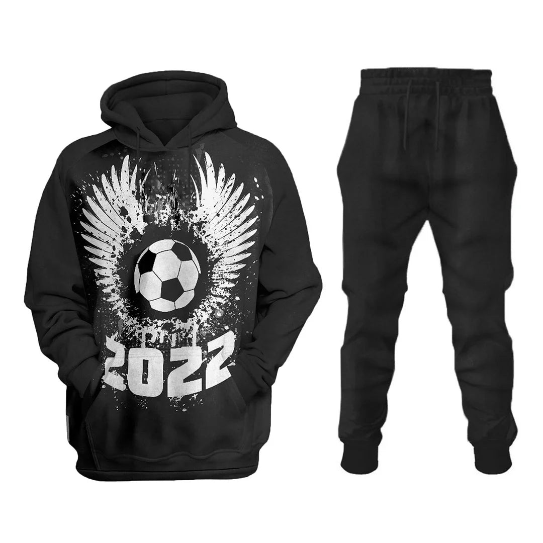 2022 Football Printed Sweatshirt Set