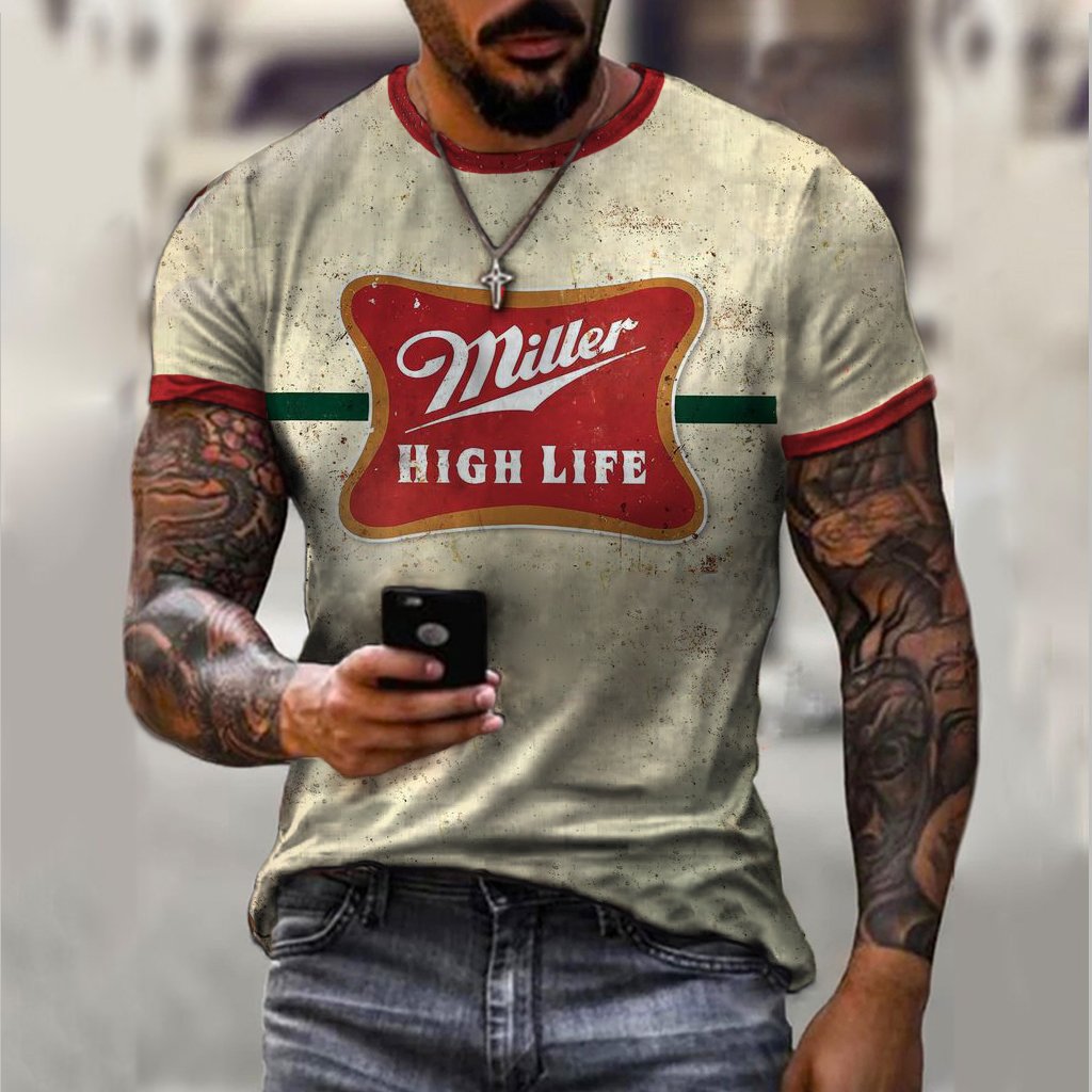 Retro Print Short-sleeved T-shirt - DUVAL
