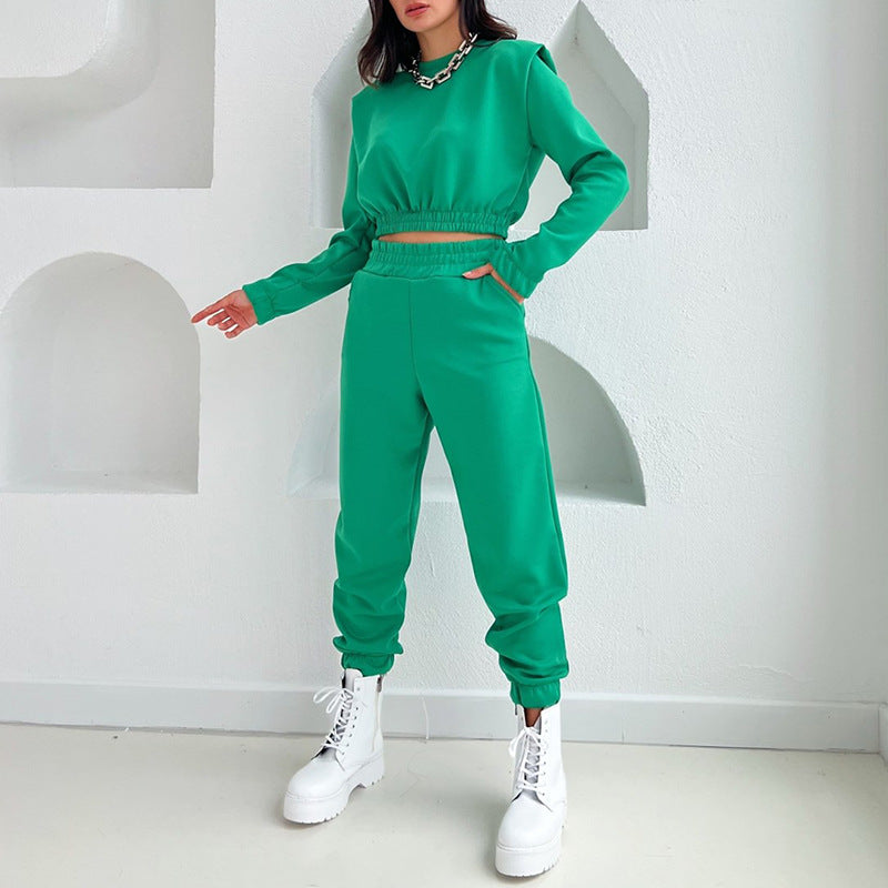 Chic Wide Shoulder Casual Pennies Tracksuit