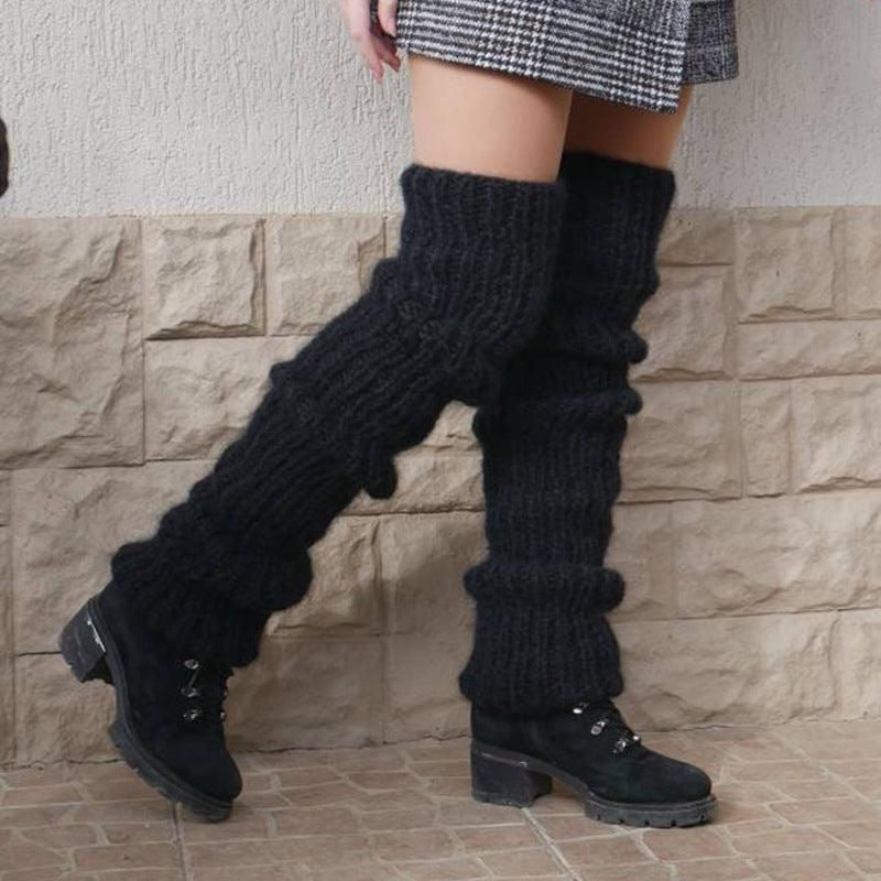 Mohair long tube fashion casual knitted stack socks