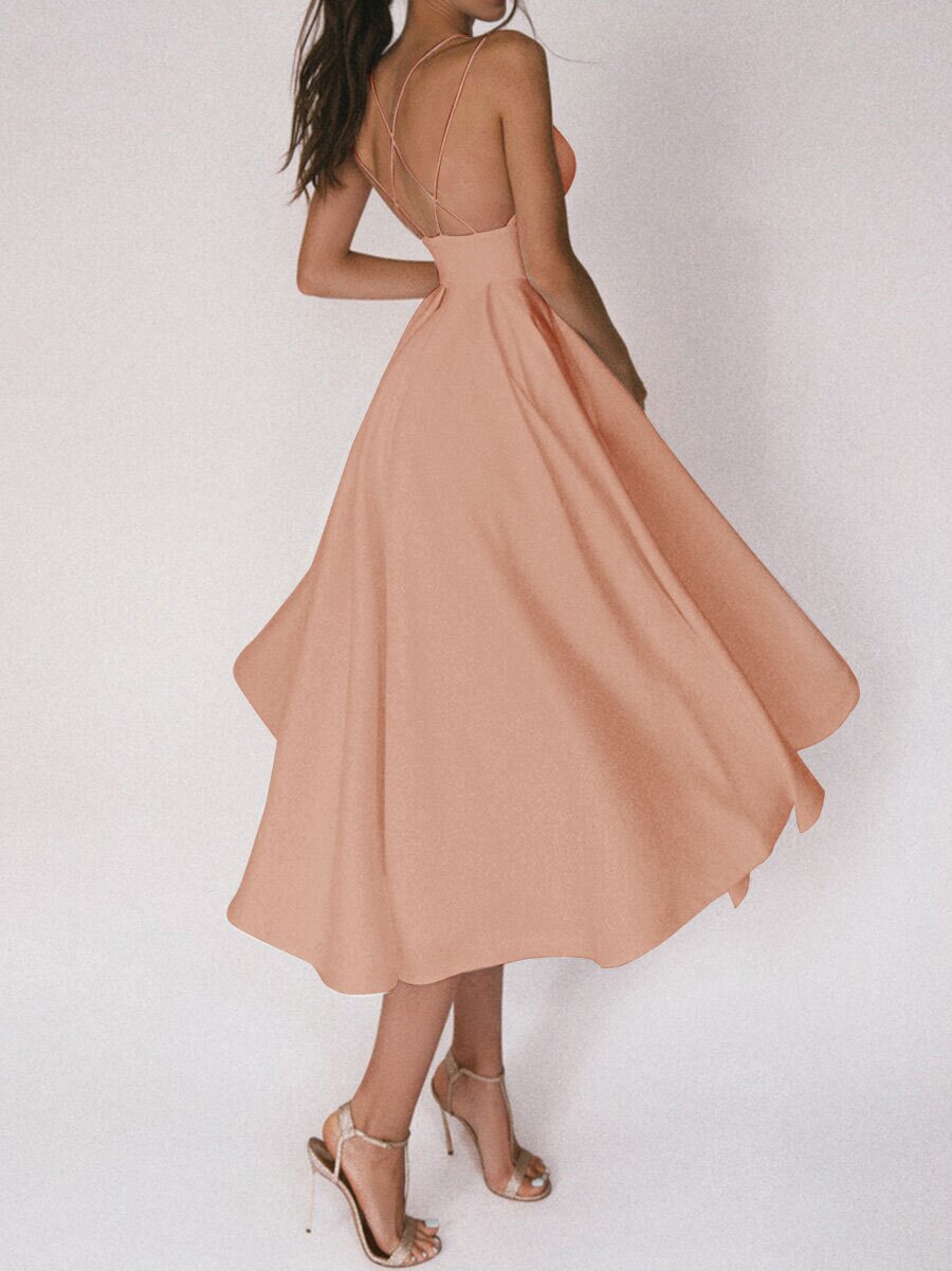 Elegant Strappy Swing Midi Dress