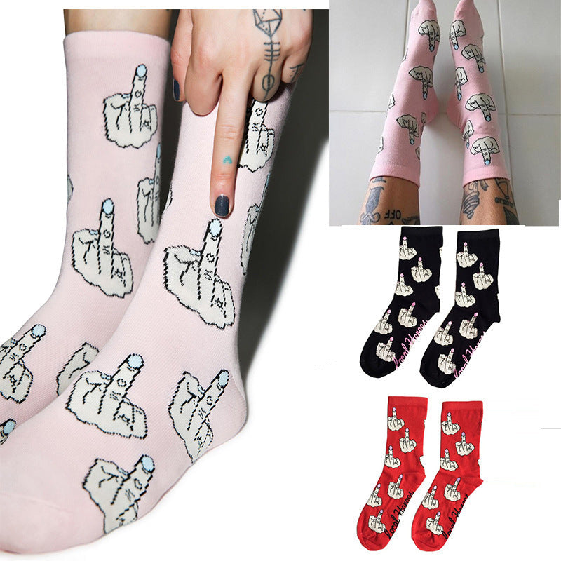 Fashion Printed Mid-tube Knitted Socks