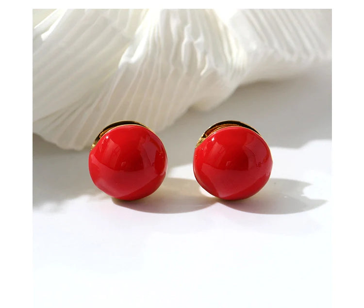 French Style Enamel earrings - Ball bell earrings