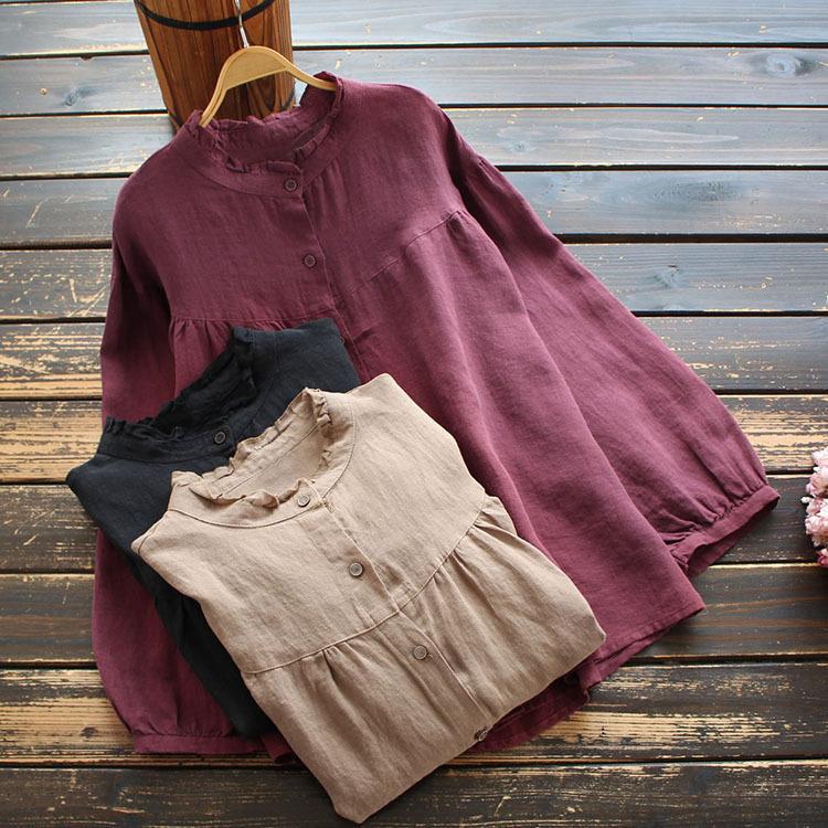 Long Sleeve Loose Cotton Shirt