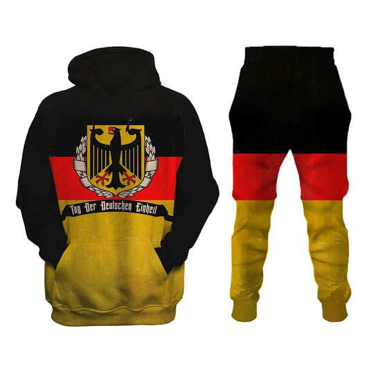 Germany Printed Sweatshirt Set - DUVAL
