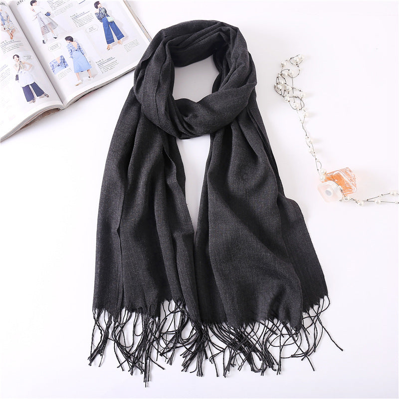 Classic Solid Color Cashmere Scarf