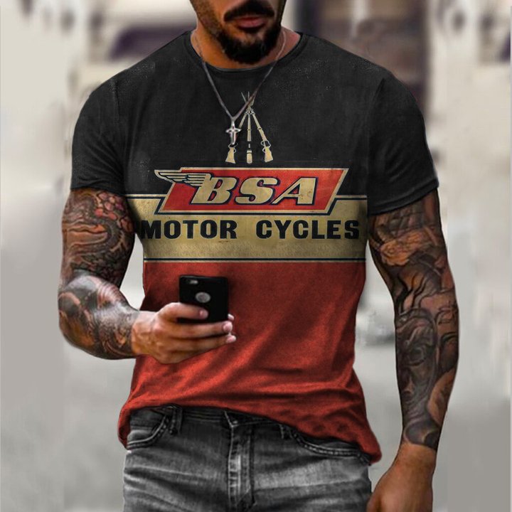 Retro contrast print short-sleeved T-shirt - DUVAL