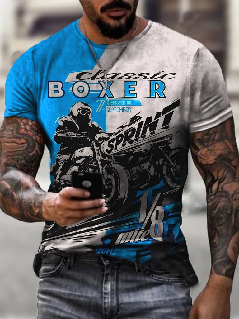 BOXER Retro Outdoor Biker Men's T-Shirt - DUVAL