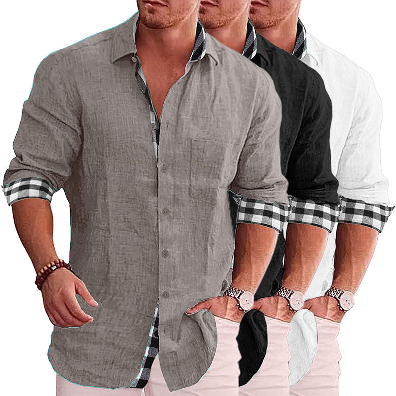 Gentleman Paneled Casual Buttons Pocket Blouse - DUVAL
