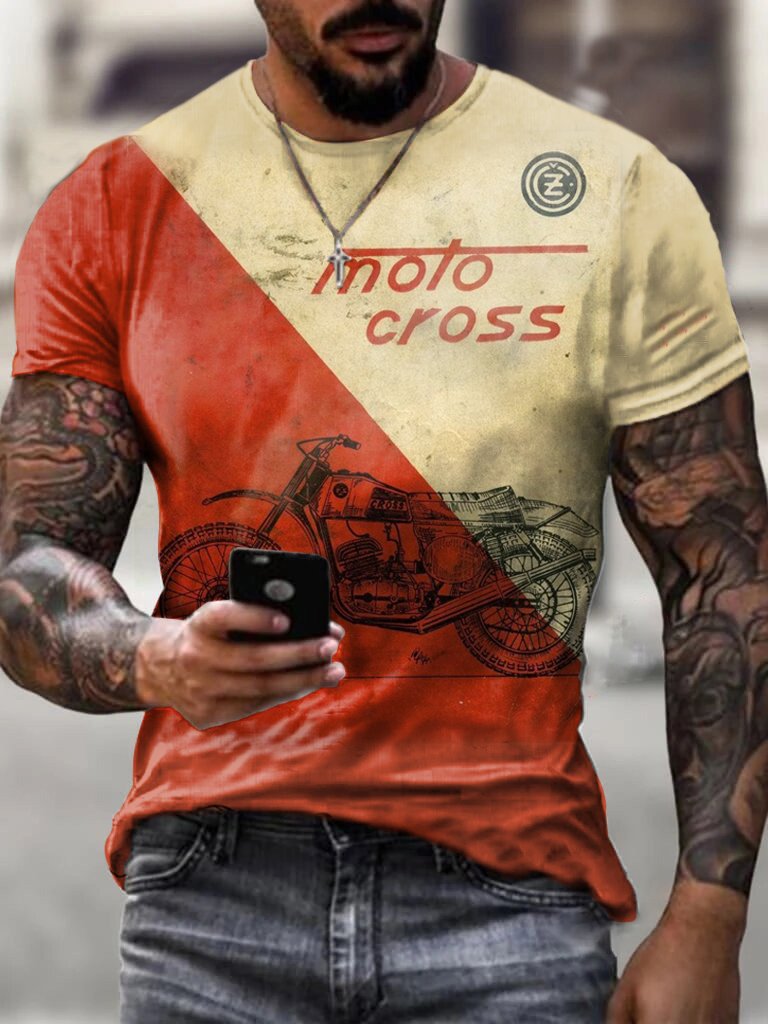 Moto Cross Vintage Print T-Shirt – DUVAL