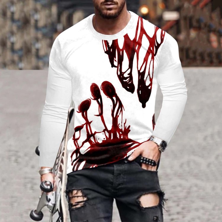 Men's Stylish Casual Halloween Long-Sleeved T-Shirt - DUVAL