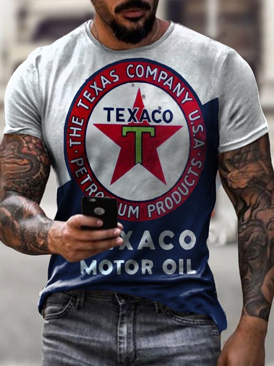 Mens Motor Texaco Oil printed T-shirt