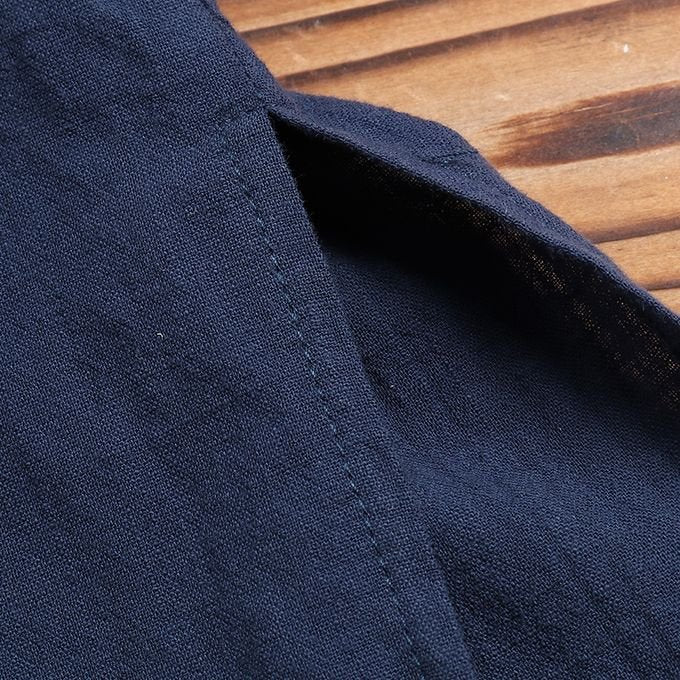 Long Sleeve Solid Color Split Pocket Shirt Dress