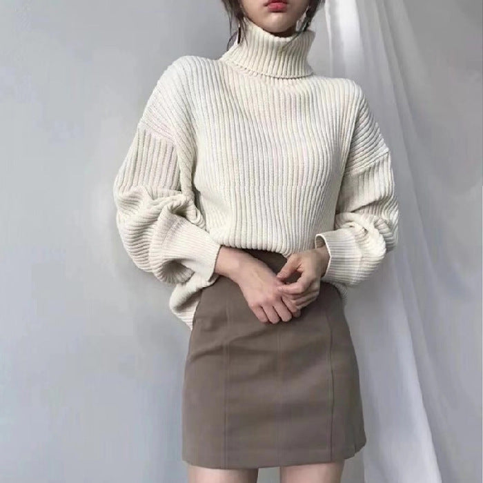 Lazy Padded Pullover Outer Knit Sweater