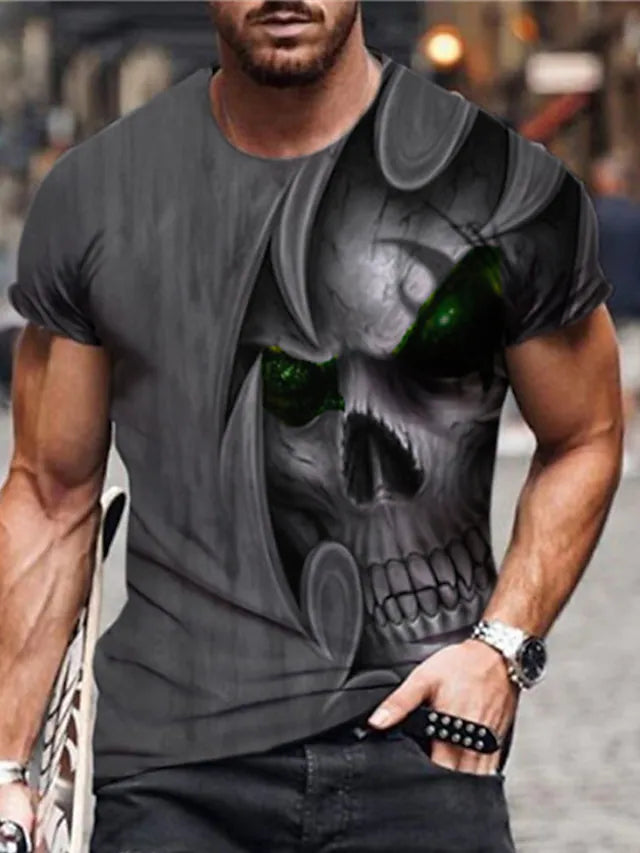 Men's T-Shirt 3D Print Short Sleeve Casual Tops - DUVAL