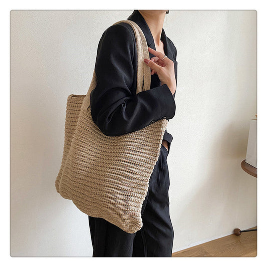 Fashionable all-match wool knitted pouch