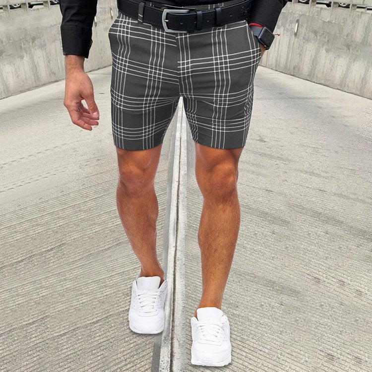 Large Plaid stripes Straight Shorts - DUVAL