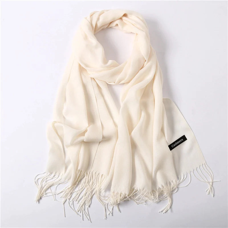 Classic Solid Color Cashmere Scarf