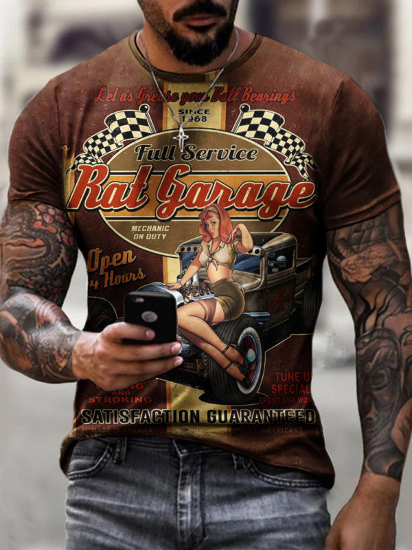 Men's Retro Motorcycle Road Casual T-Shirt - DUVAL