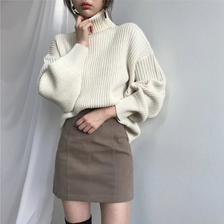 Lazy Padded Pullover Outer Knit Sweater