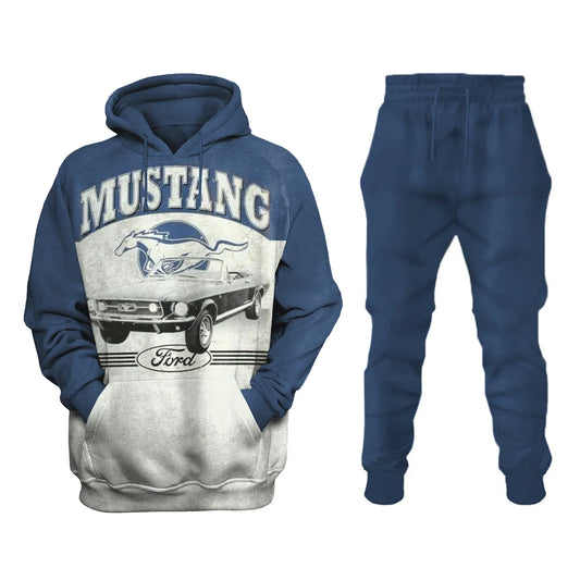 Mens Vintage Printed Sweatshirt Set - DUVAL