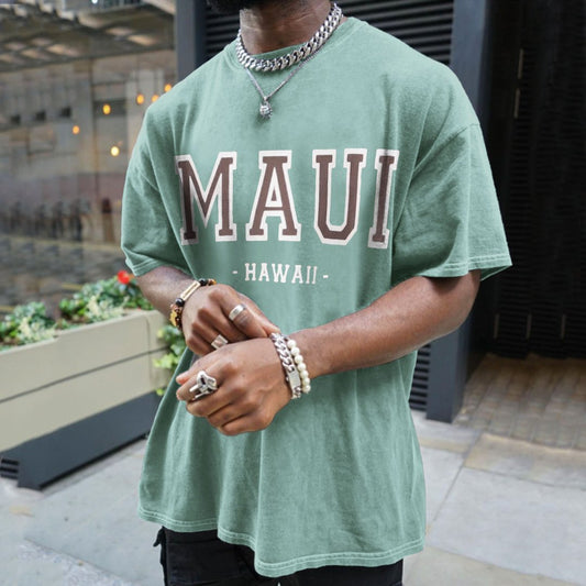 Retro Oversized MAUI Men's T-Shirt - DUVAL